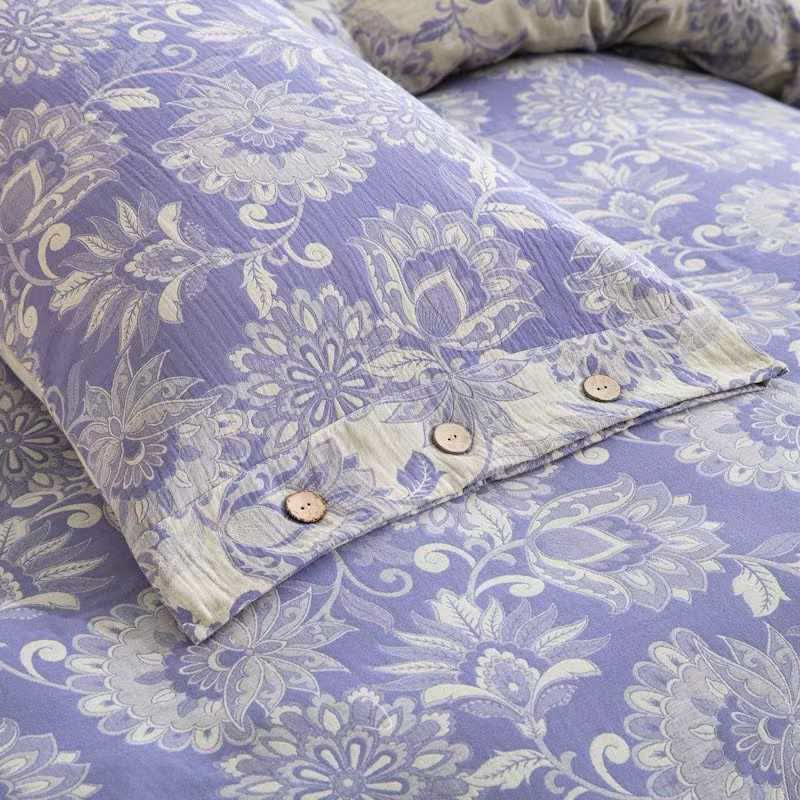Set di biancheria da letto in garza di cotone con motivo floreale etnico (4 pezzi) - image 4