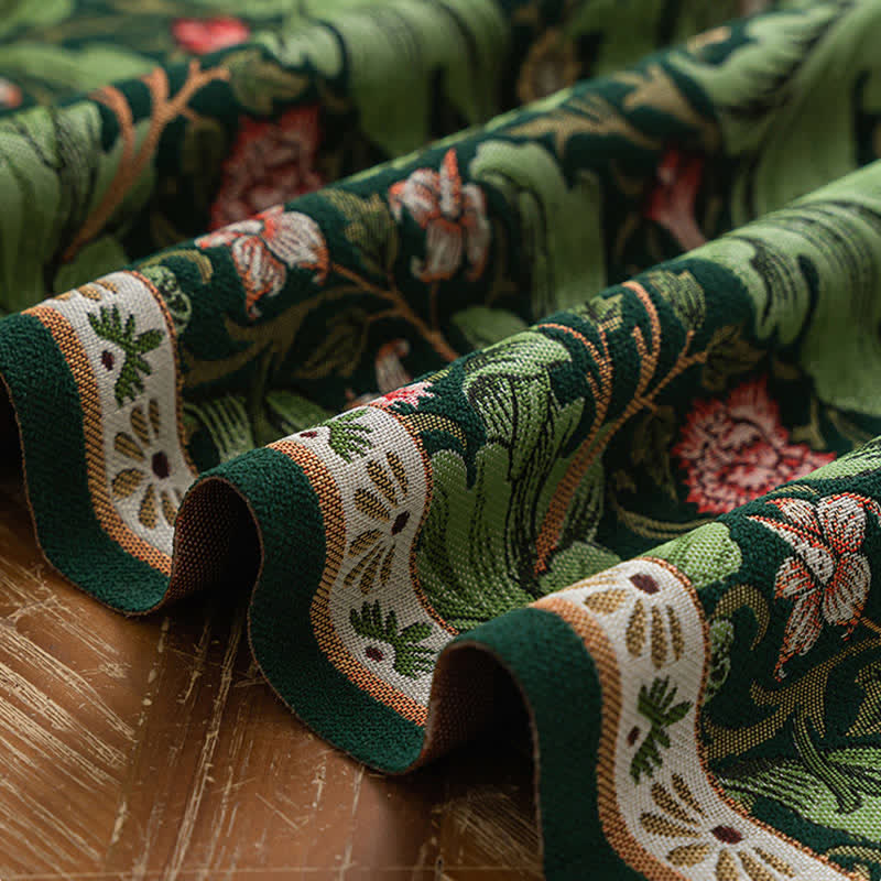 Runner da tavola con nappe jacquard a motivo di foglie tropicali - image 9