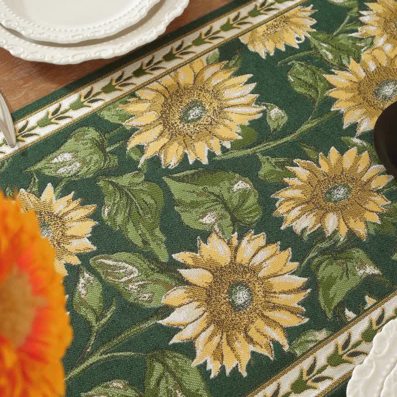 Runner da tavola jacquard con nappe e motivo girasole. - image 6