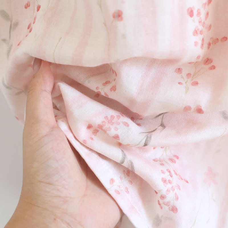 Kimono da notte in garza di cotone con stampa floreale a piccoli motivi - image 11
