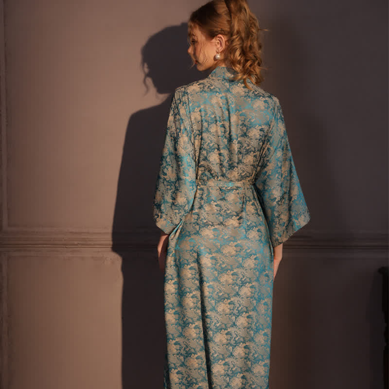 Kimono a maniche a 3/4 con motivo vintage - image 4