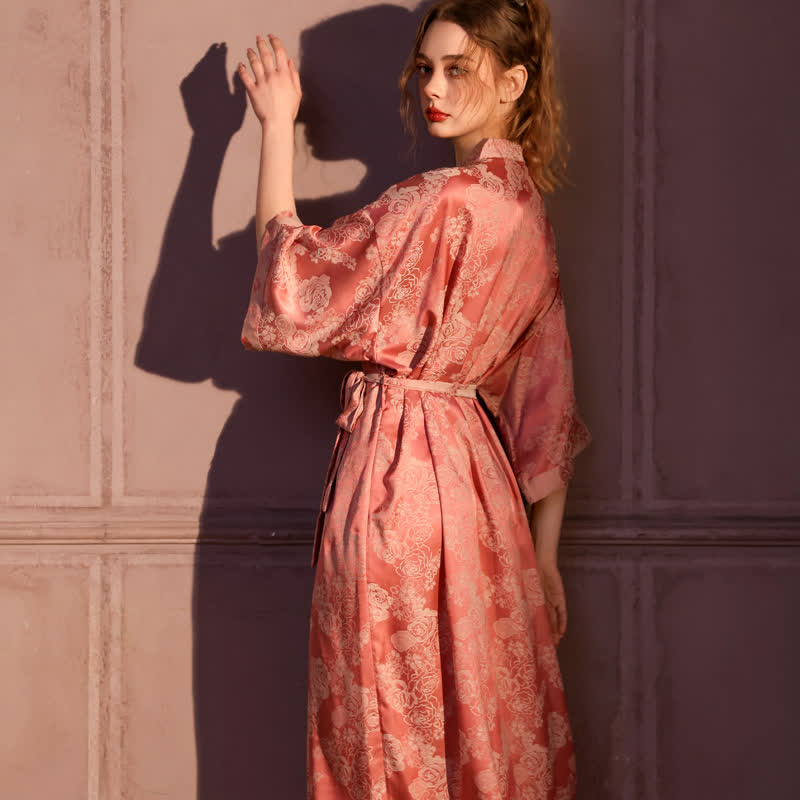 Kimono romantico a maniche a 3/4 con rose - image 4