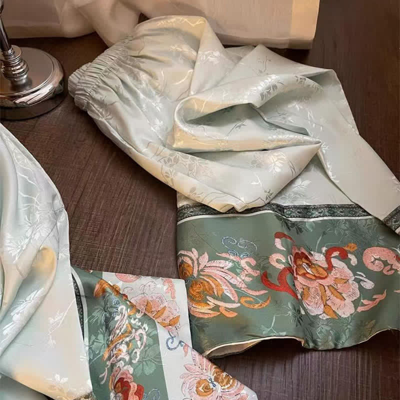 Set pigiama vintage verde chiaro con stampa floreale - image 7