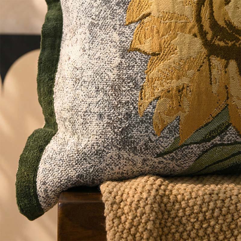 Federe in puro cotone jacquard con motivo a girasoli (2 pezzi) - image 1