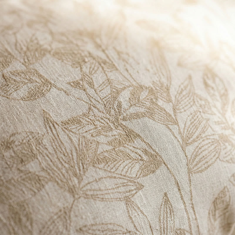 Federe rustiche in lino con bottoni e stampa floreale (2 pezzi) - image 1