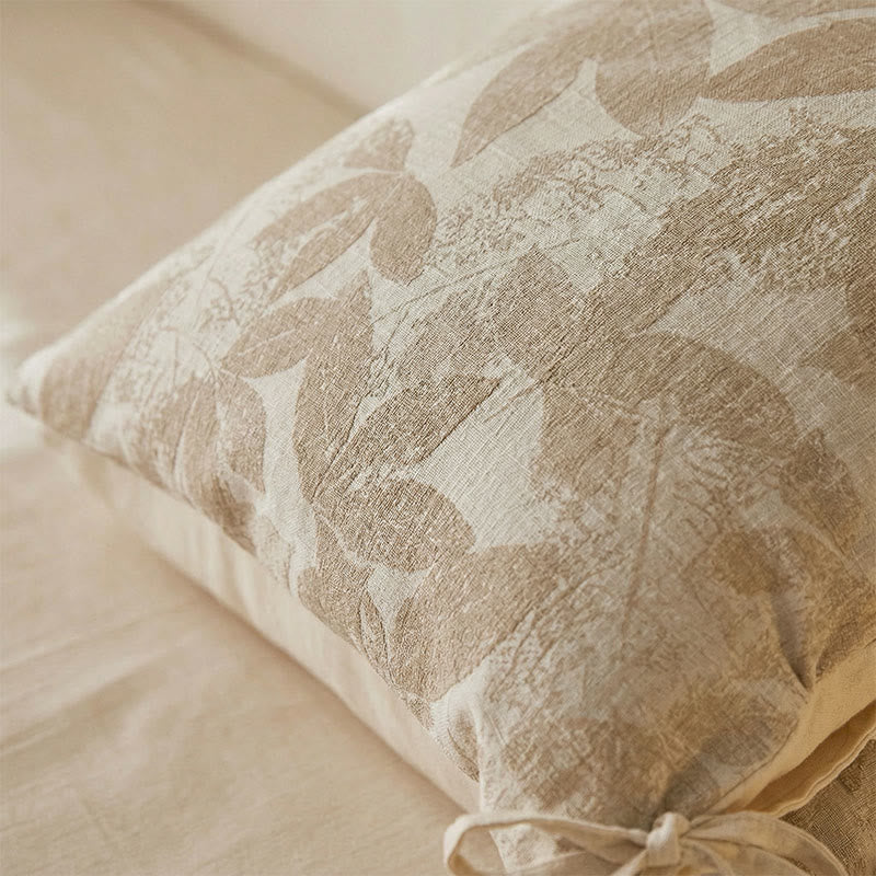 Federe jacquard con motivo a foglie botaniche (2 pezzi) - image 2