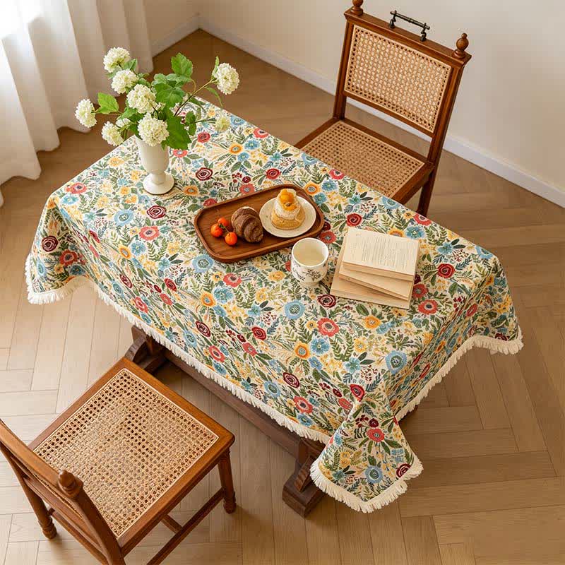 Tovaglia in jacquard di cotone e lino con motivo floreale "Refresh" - image 2