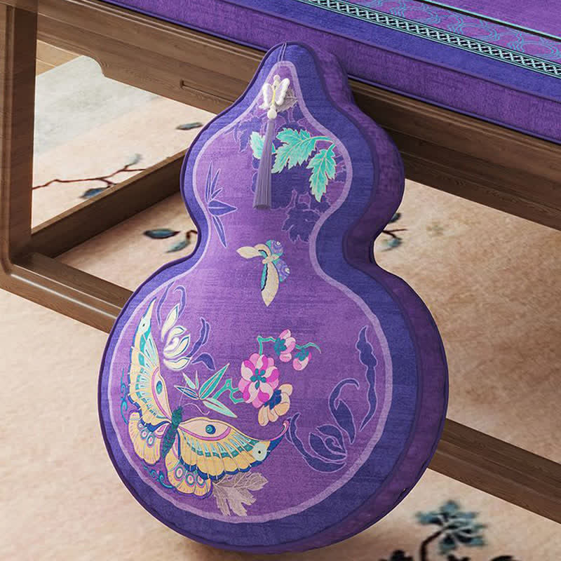 Cuscino decorativo con motivo a farfalle e fiori - image 1