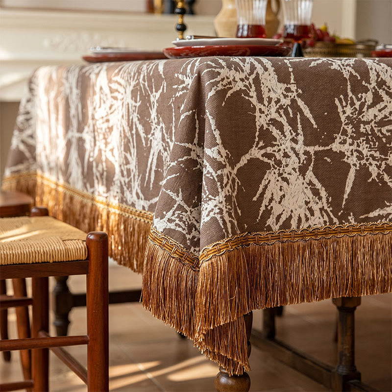 Tovaglia vintage in jacquard di bambù con nappe - image 8