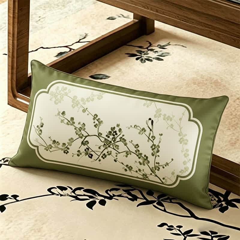 Fodera per divano vintage con fiori di prugno verdi - Cuscino decorativo - 30cm x 50cm - image 3