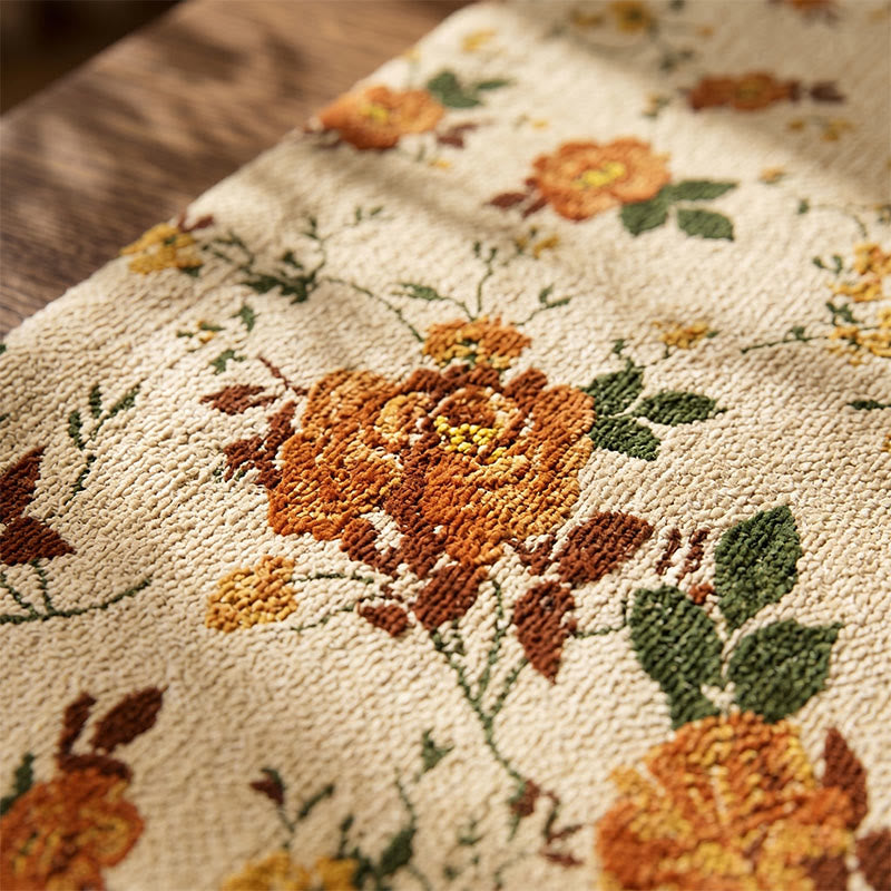 Tovaglia vintage in cotone e lino con stampa floreale "Mesinal Rose" - image 3