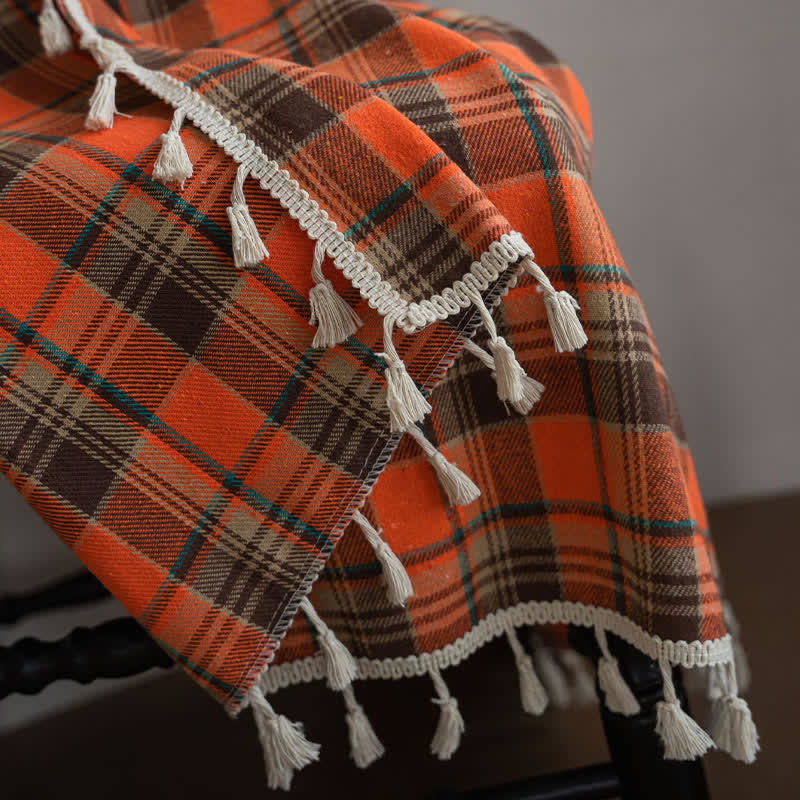 Tenda a nappe a quadri arancione acceso - image 12