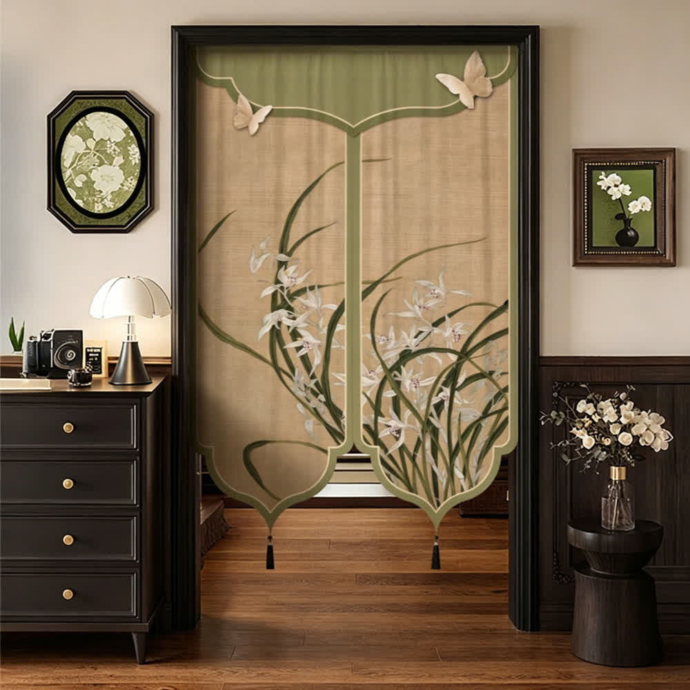 Tenda per porta estetica con orchidee orientali - Pezzo unico - 100cm x 150cm - image 5