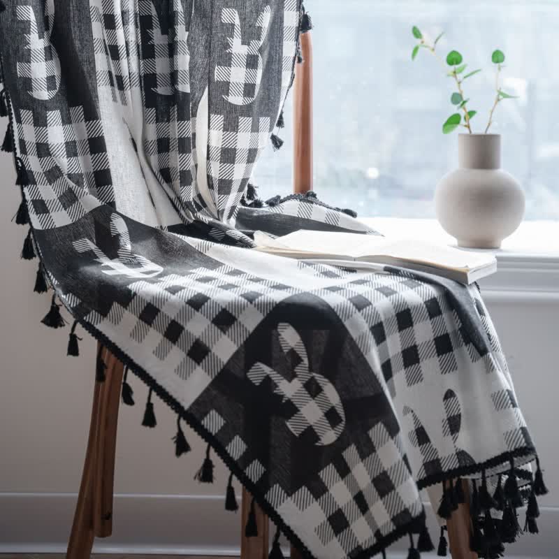 Tenda rustica con coniglietto e motivo scozzese, con nappina. - image 4