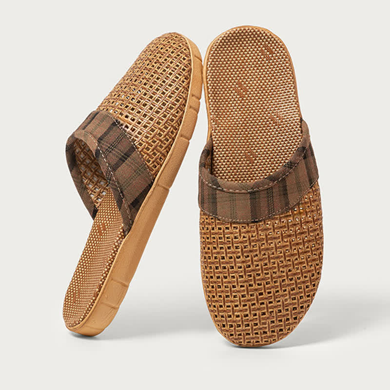 Pantofole da interno in rattan antiodore - Marrone - 3XL - image 13