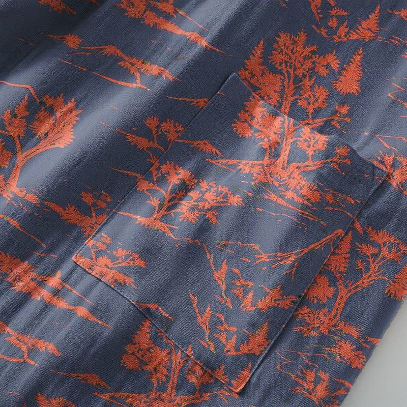 Kimono unisex in garza di cotone con stampa montagna e alberi - image 6
