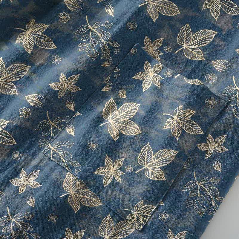 Kimono unisex in cotone con motivo a foglia d'acero - image 6
