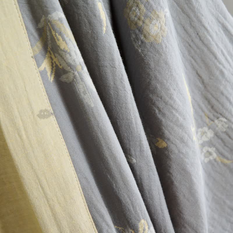 Elegante kimono in garza di cotone con stampa floreale. - image 7