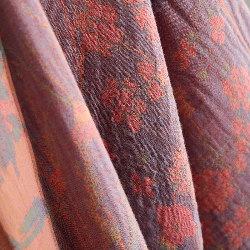 Kimono in garza di cotone con motivi botanici artistici - image 8