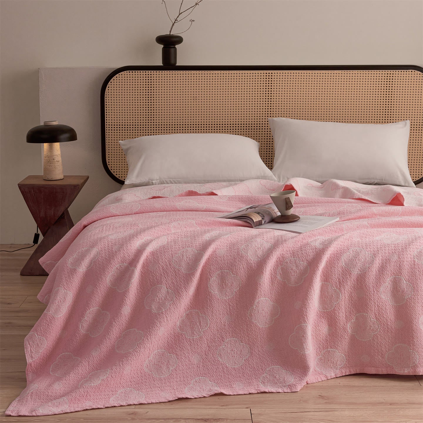 Trapunta a 3 strati in garza jacquard Ruyi Cloud orientale - Rosa - Matrimoniale - image 4