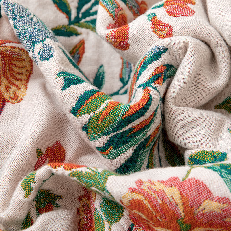 Trapunta reversibile in garza con motivo floreale vintage a vite - image 4