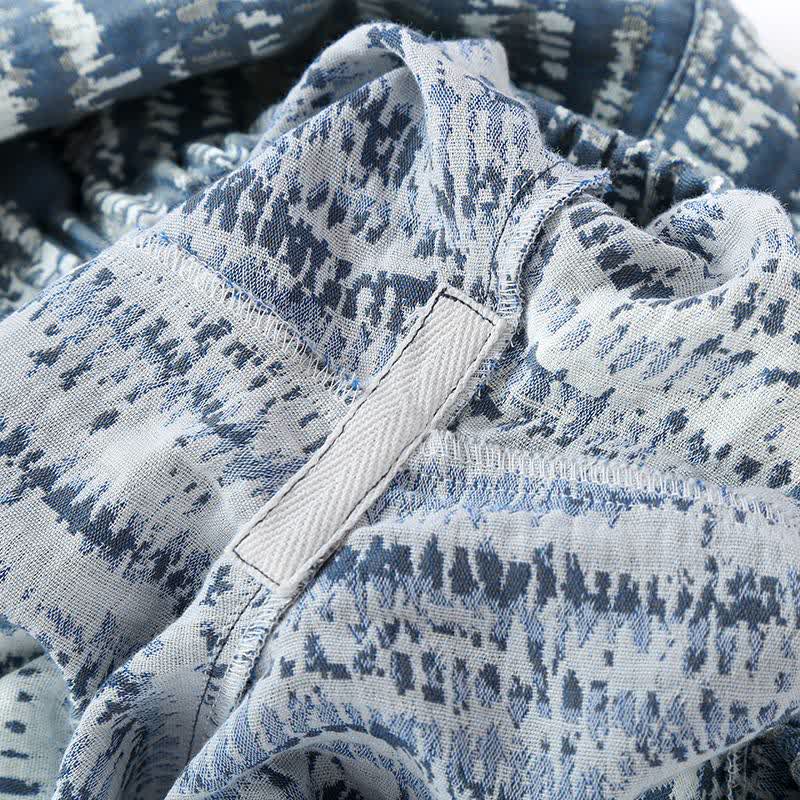 Set pigiama unisex in cotone blu con stampa artistica - image 6