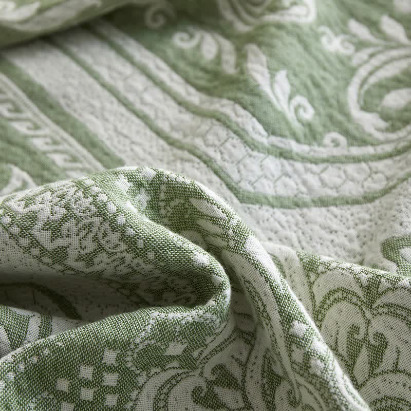 Coperta in cotone con motivo paisley damascato - image 16
