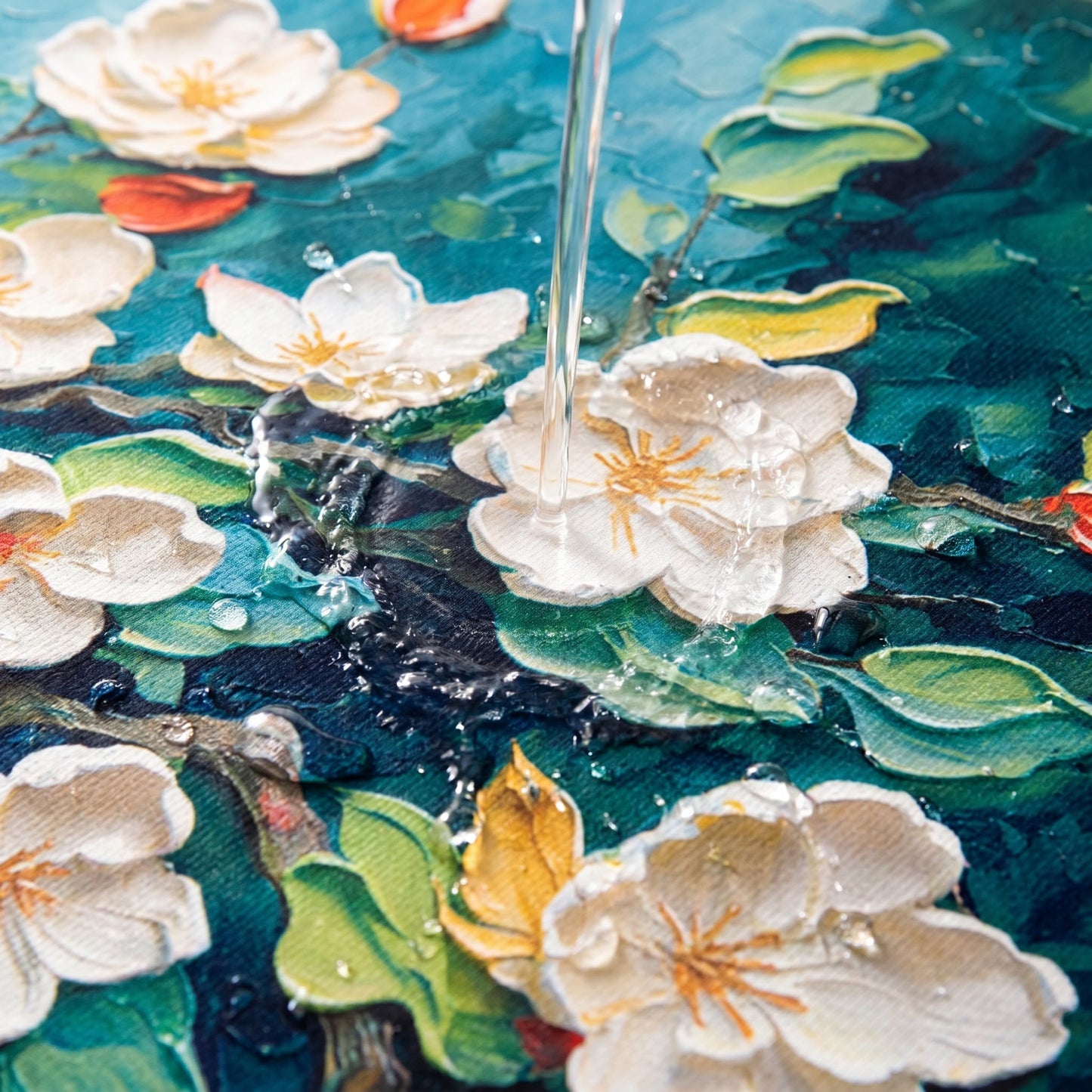 Tappeto da bagno impressionista con magnolia - image 4