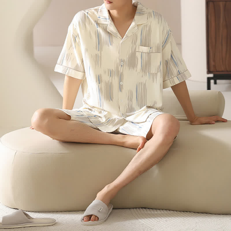 Completo da casa unisex a righe in modal e cotone. - image 2