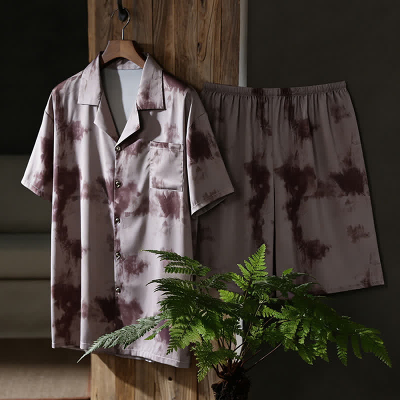 Completo da casa unisex color moka con stampa tie-dye - image 4