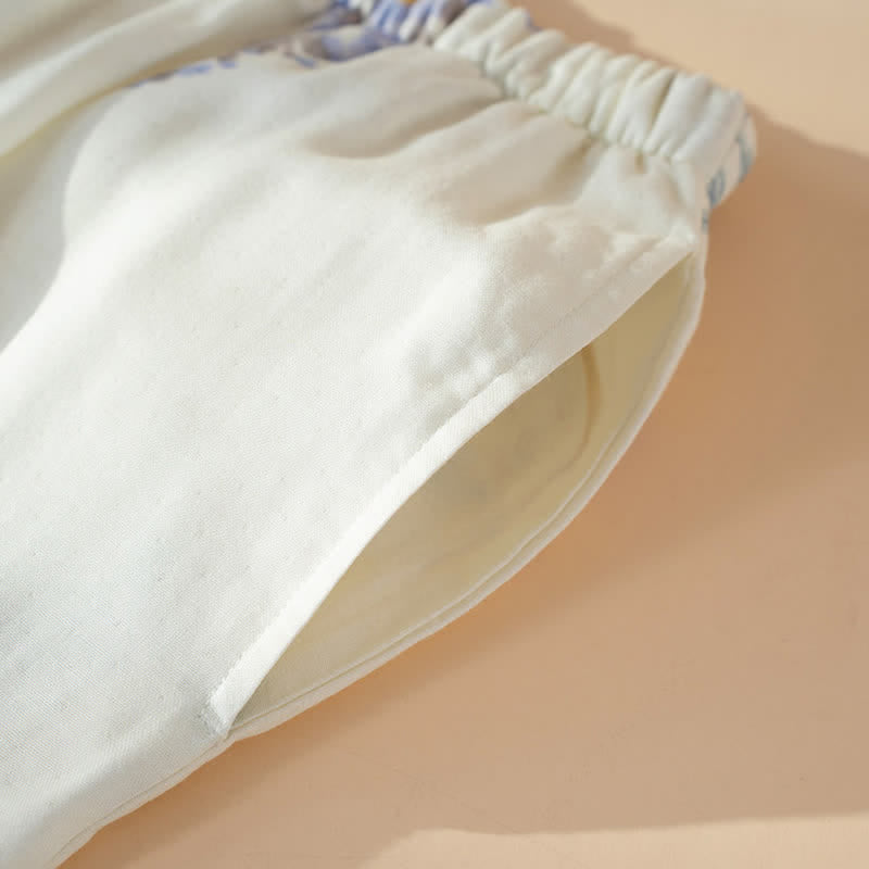 Pigiama da donna in fibra di bambù con motivo floreale e farfalle. - image 11