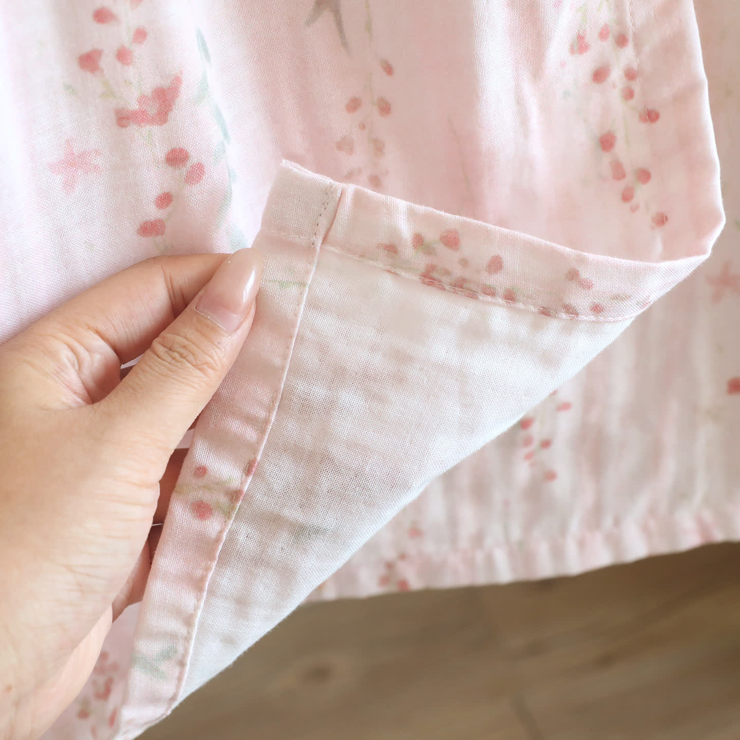 Kimono da notte in garza di cotone a fantasia floreale, abbigliamento per la casa. - image 10