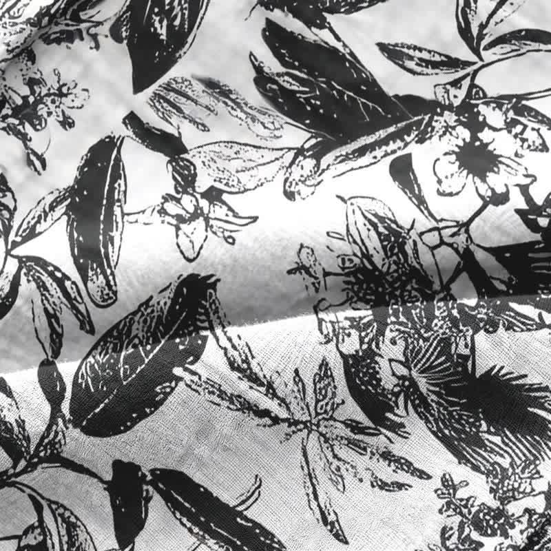Set pigiama con stampa botanica monocromatica - image 9