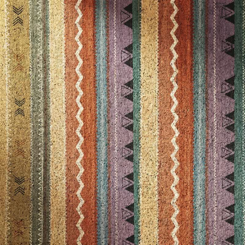 Tappeto d'ingresso antiscivolo a righe arcobaleno vintage - image 6