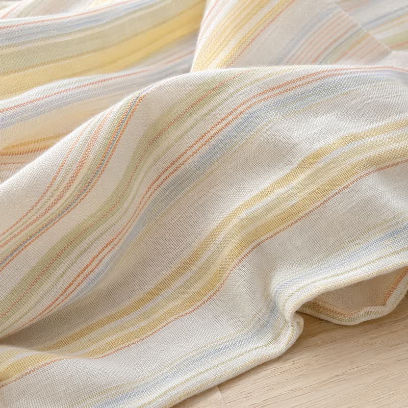Set di biancheria da letto in cotone lavato a righe multicolore in stile nordico - image 5