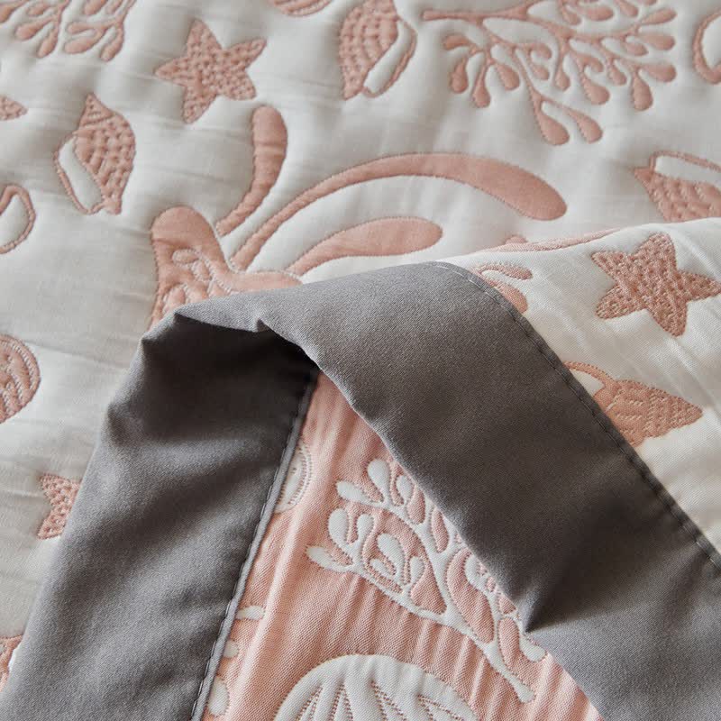 Set di trapunte reversibili con motivo "Vita dell'Oceano Rosa" - image 17