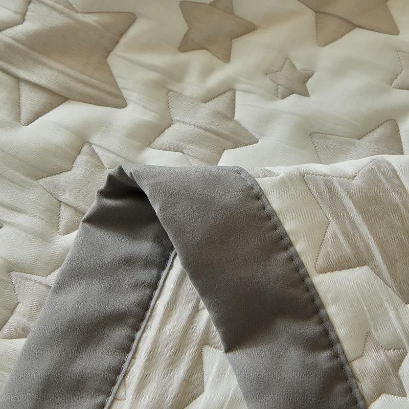 Set di trapunte reversibili con motivo a stelle neutre - image 19