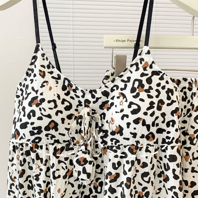 Abito da casa con stampa leopardata e nappe - image 8