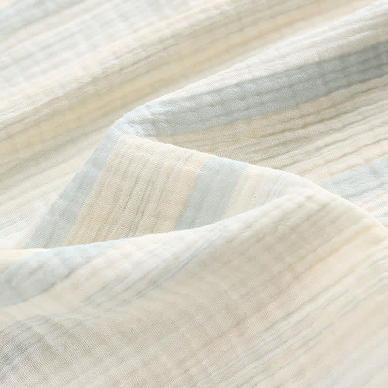 Camicia da notte a balze in cotone a righe pastello - image 4