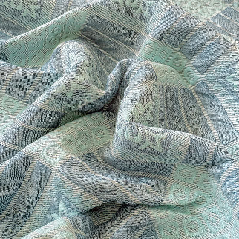 Coperta trapuntata reversibile a 3 strati con motivo geometrico jacquard - image 14