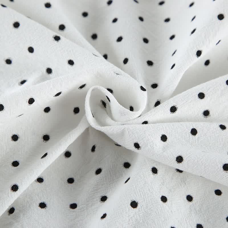 Completo pigiama kimono in cotone a pois - image 10