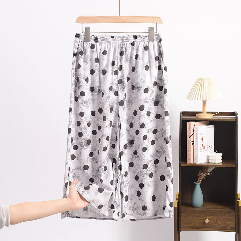 Pantaloni del pigiama corti a pois - image 2