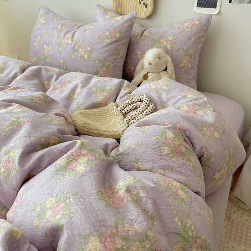 Set di biancheria da letto in garza di cotone color rosa antico (4 pezzi) - image 5