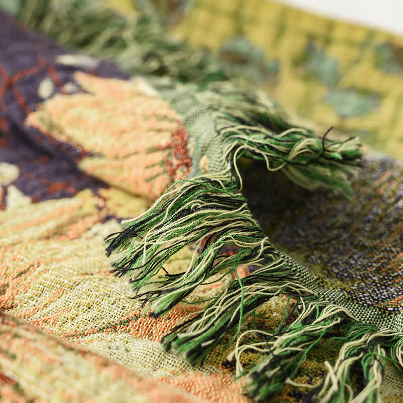 Coperta/trapunta vintage in mussola a 4 strati con motivo girasoli - image 4