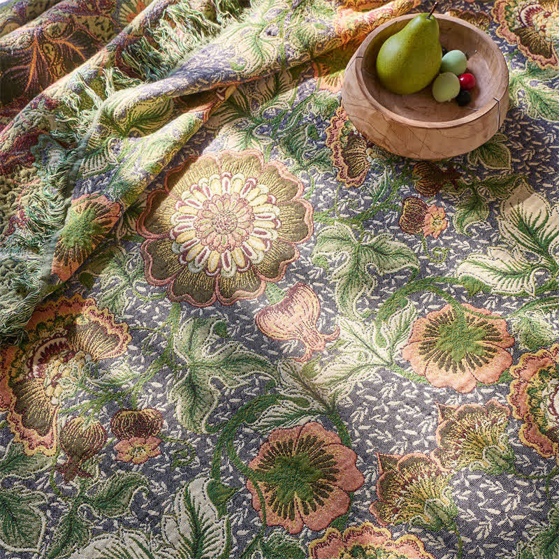 Coperta/trapunta reversibile in garza di cotone a 4 strati con motivo floreale - image 6