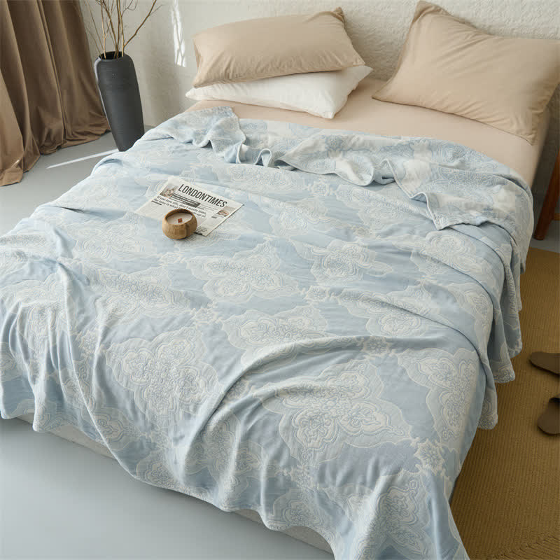 Coperta/trapunta vintage in mussola di cotone damascato a 3 strati - image 3