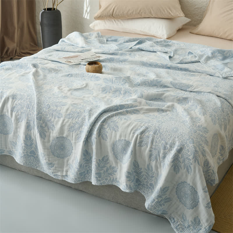 Coperta/trapunta in mussola di cotone con motivo floreale vintage - image 6