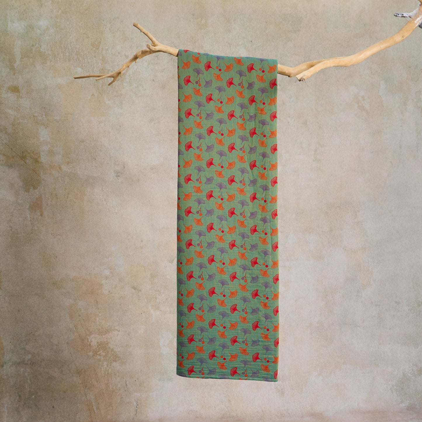 Tessuto jacquard di cotone con motivo a foglie di ginkgo - image 9