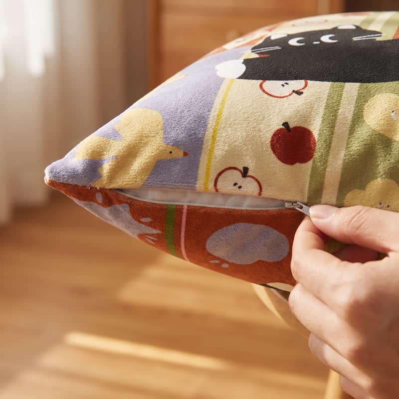Cuscino decorativo patchwork con gatto nero stravagante - image 4