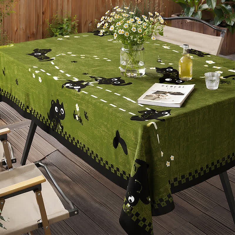 Tovaglia in PVC impermeabile con stampa "Gattino da giardino" - image 4